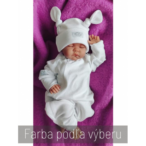 SET Rebro NEW BORN overal  + mini rebro čiapočka s uzlíčkami