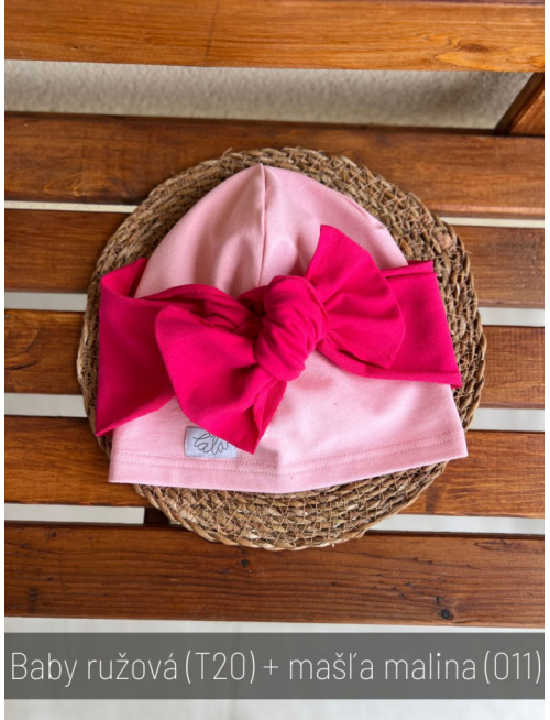 Šmolko čiapka s viazacou inofarebnou mašľou