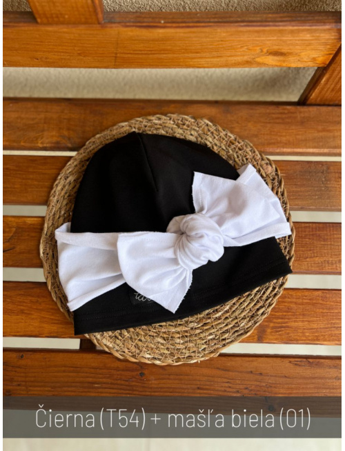 Šmolko čiapka s viazacou inofarebnou mašľou