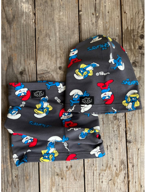 Šmolko čiapka + tunel (vzorovaný set)