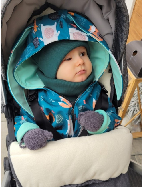 Overal s rastúcimi manžetami, vreckami a uškami - softshell - vzorovaný - JESEŇ/ZIMA