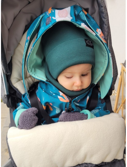 Overal s rastúcimi manžetami, vreckami a uškami - softshell - vzorovaný - JESEŇ/ZIMA