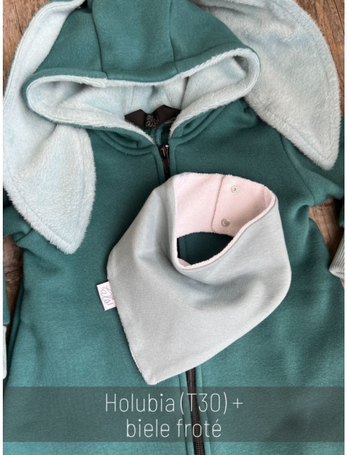 Teplákový trojuholníkový nákrčník podšitý antibakteriálnym froté