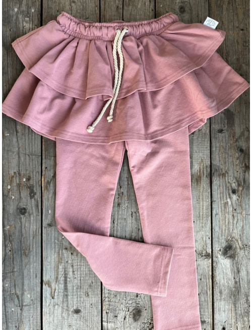 Teplákové legíny so sukňou - jednofarebné