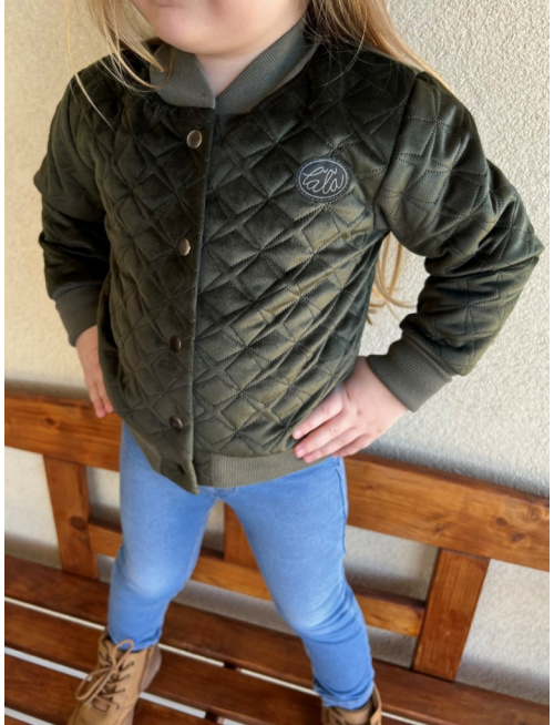 Podšitá bomber bunda zo semišového prešiváku