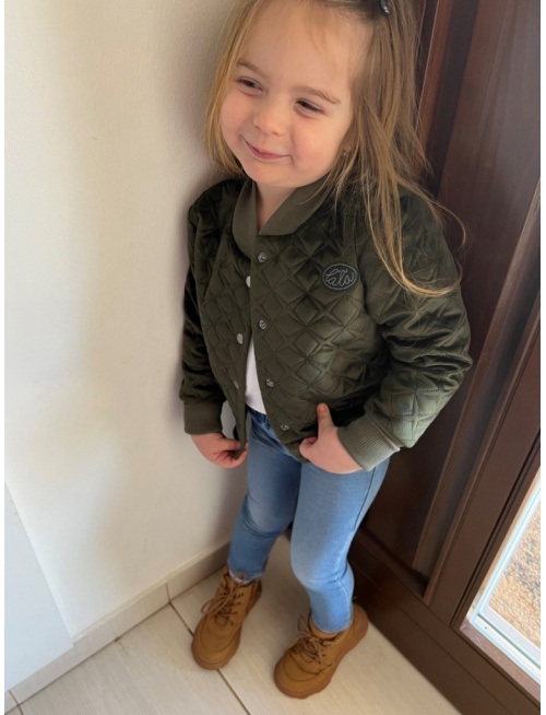 Podšitá bomber bunda zo semišového prešiváku