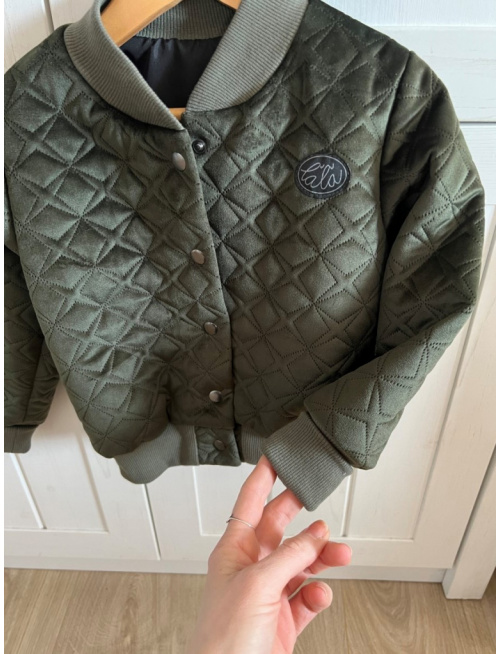 Podšitá bomber bunda zo semišového prešiváku