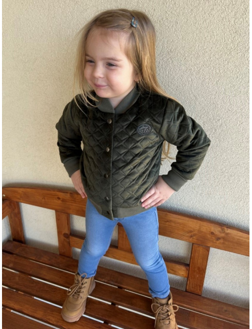 Podšitá bomber bunda zo semišového prešiváku