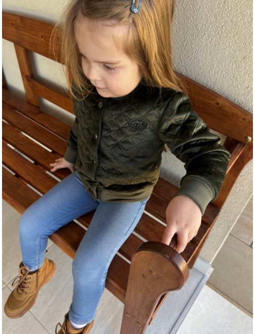 Podšitá bomber bunda zo semišového prešiváku