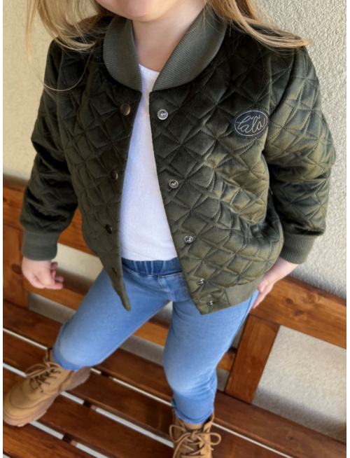 Podšitá bomber bunda zo semišového prešiváku