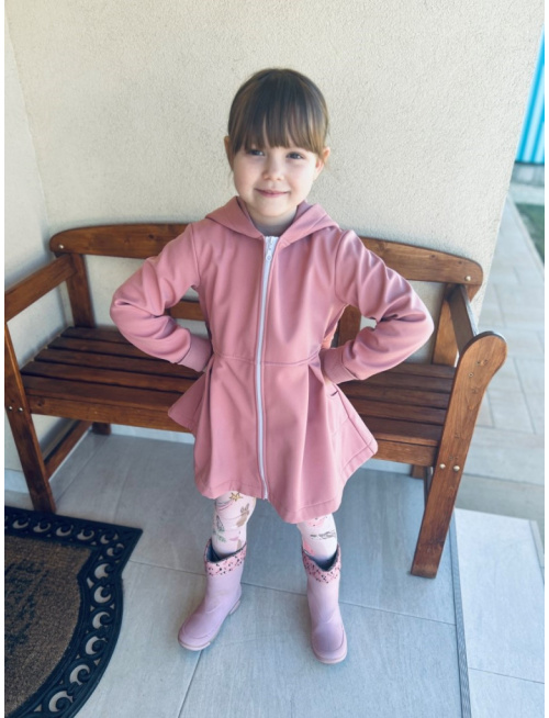 Rastúca softshell bunda s prestrihom - sukničková - RIO s uškami - jeseň/ZIMA