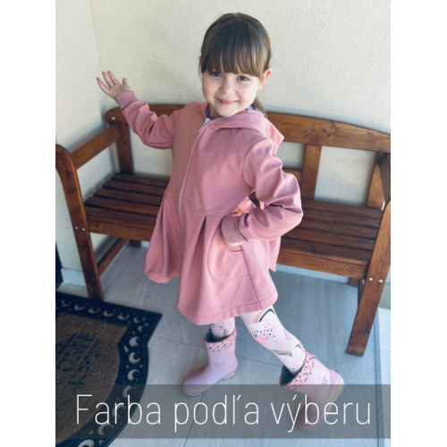 Rastúca softshell bunda s prestrihom - sukničková - RIO s uškami - jeseň/ZIMA