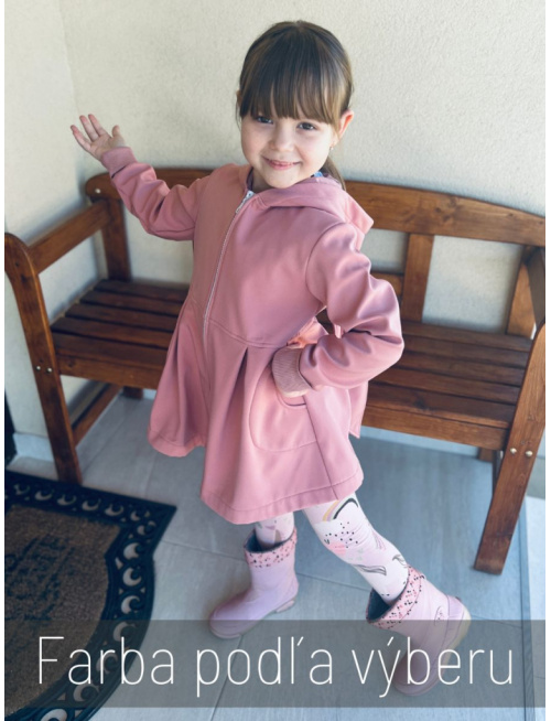 Rastúca softshell bunda s prestrihom - sukničková - RIO s uškami - jeseň/ZIMA