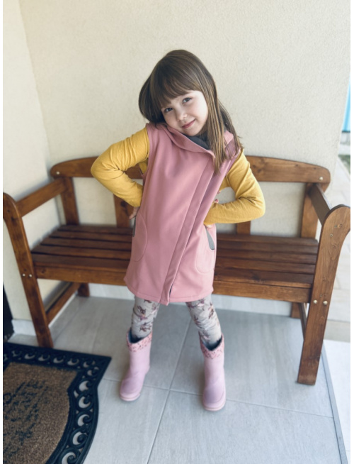 Rastúca softshell vesta so šikmozipsom a uškami - ALEX - jeseň/ZIMA