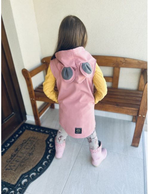 Rastúca softshell vesta so šikmozipsom a uškami - ALEX - jeseň/ZIMA