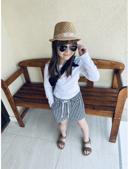 Teplákové kraťasy Mirai - vzor Pepitko