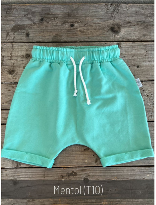 Krátke pudláče s funkčnou šnúrkou v páse - jednofarebné