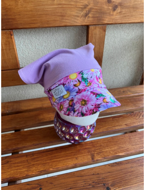 Úpletová šatka LORY so šiltom na pevno - kombinovaná - LEN DO VYPREDANIA ZÁSOB