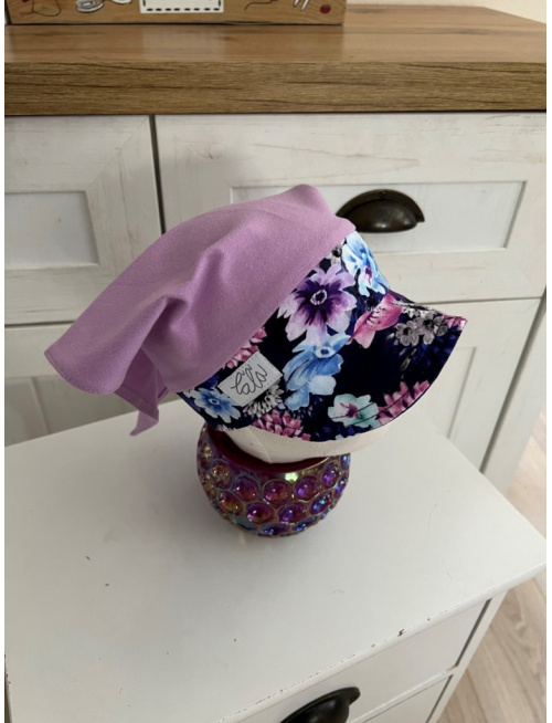 Úpletová šatka LORY so šiltom na pevno - kombinovaná - LEN DO VYPREDANIA ZÁSOB