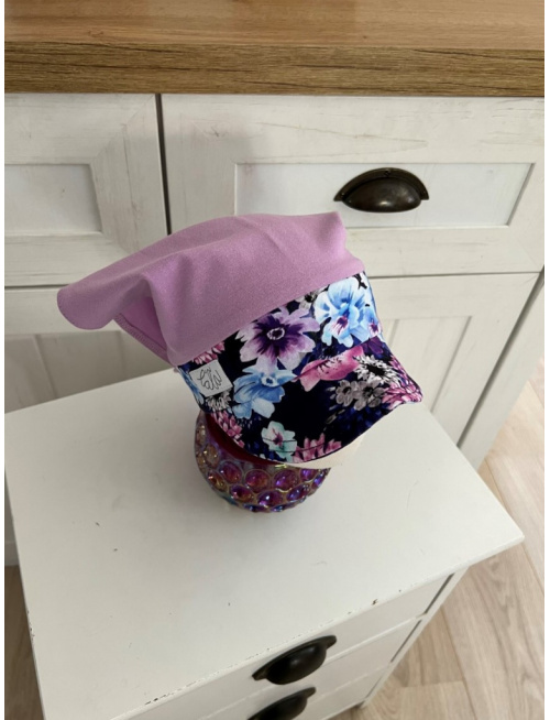 Úpletová šatka LORY so šiltom na pevno - kombinovaná - LEN DO VYPREDANIA ZÁSOB