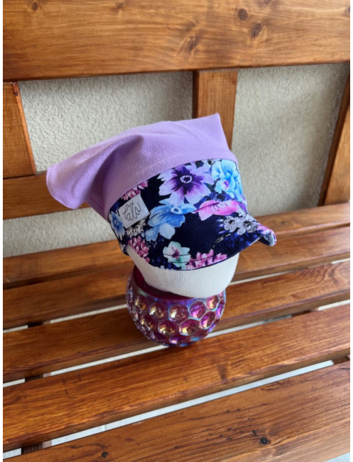 Úpletová šatka LORY so šiltom na pevno - kombinovaná - LEN DO VYPREDANIA ZÁSOB