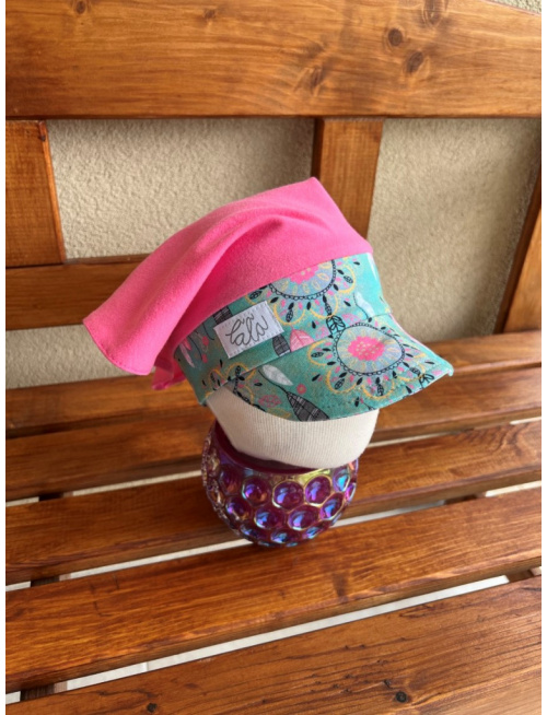 Úpletová šatka LORY so šiltom na pevno - kombinovaná - LEN DO VYPREDANIA ZÁSOB