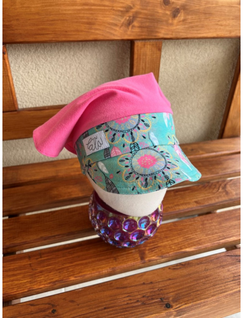 Úpletová šatka LORY so šiltom na pevno - kombinovaná - LEN DO VYPREDANIA ZÁSOB