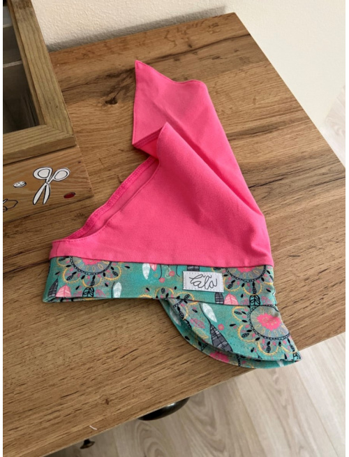 Úpletová šatka LORY so šiltom na pevno - kombinovaná - LEN DO VYPREDANIA ZÁSOB