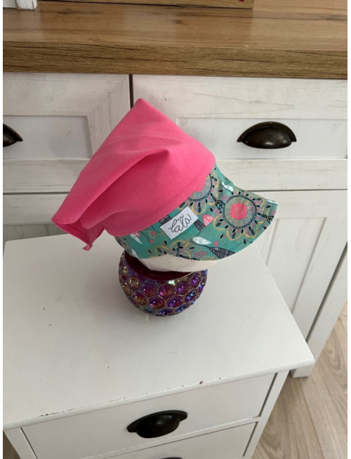 Úpletová šatka LORY so šiltom na pevno - kombinovaná - LEN DO VYPREDANIA ZÁSOB