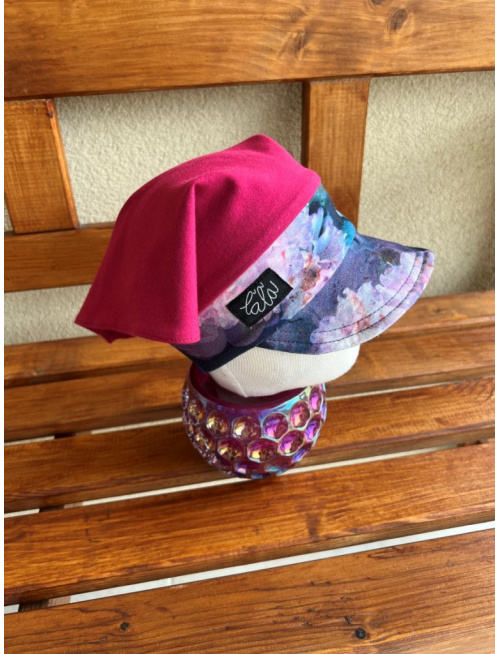 Úpletová šatka LORY so šiltom na pevno - kombinovaná - LEN DO VYPREDANIA ZÁSOB