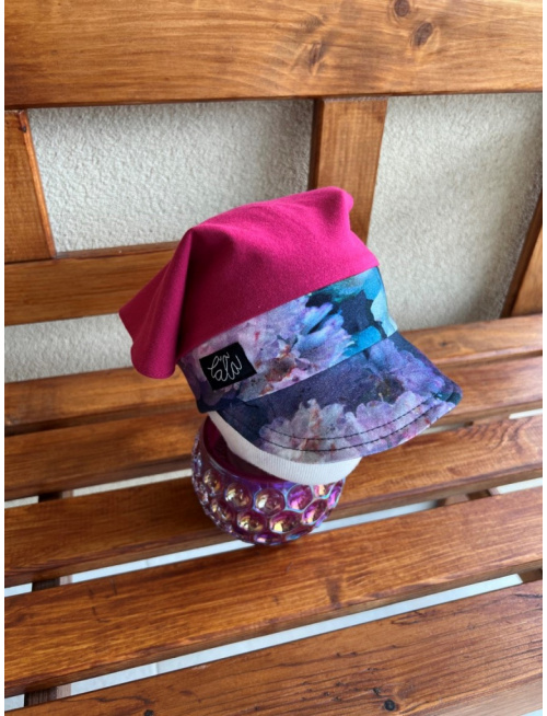 Úpletová šatka LORY so šiltom na pevno - kombinovaná - LEN DO VYPREDANIA ZÁSOB