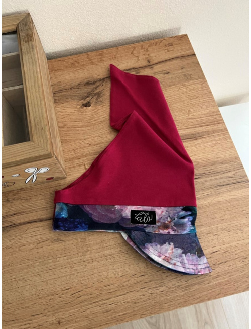 Úpletová šatka LORY so šiltom na pevno - kombinovaná - LEN DO VYPREDANIA ZÁSOB