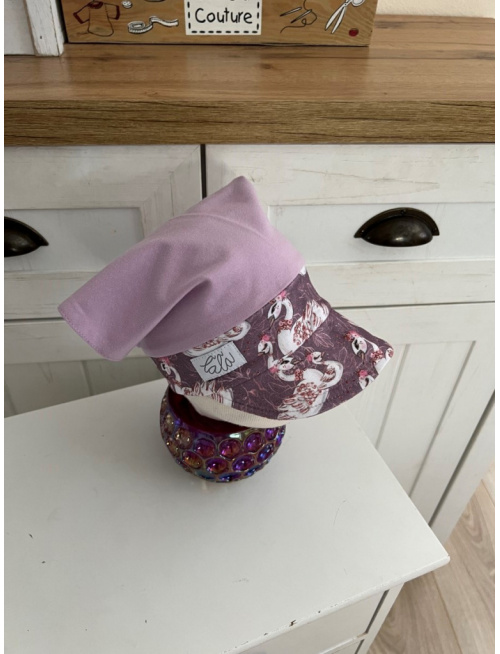 Úpletová šatka LORY so šiltom na pevno - kombinovaná