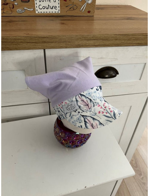 Úpletová šatka LORY so šiltom na pevno - kombinovaná