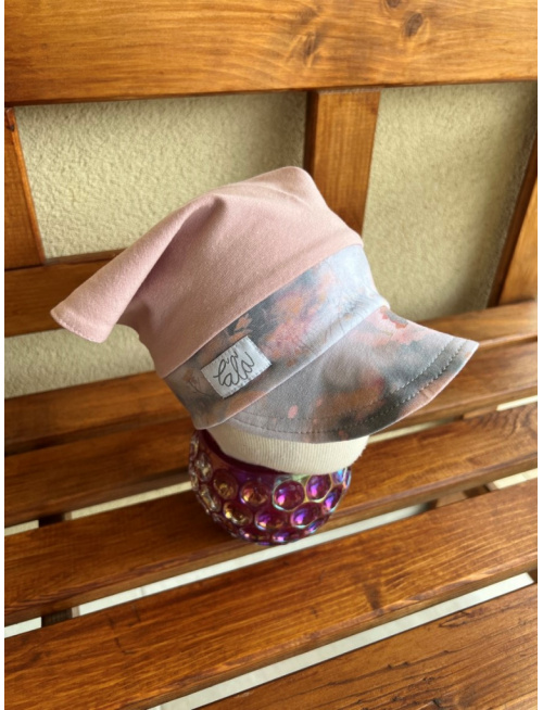 Úpletová šatka LORY so šiltom na pevno - kombinovaná