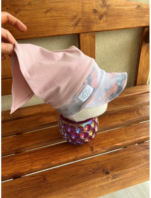 Úpletová šatka LORY so šiltom na pevno - kombinovaná