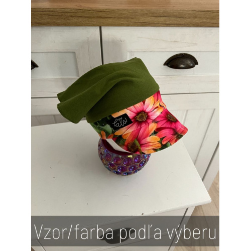 Úpletová šatka LORY - so šiltom - na pevno - kombinovaná