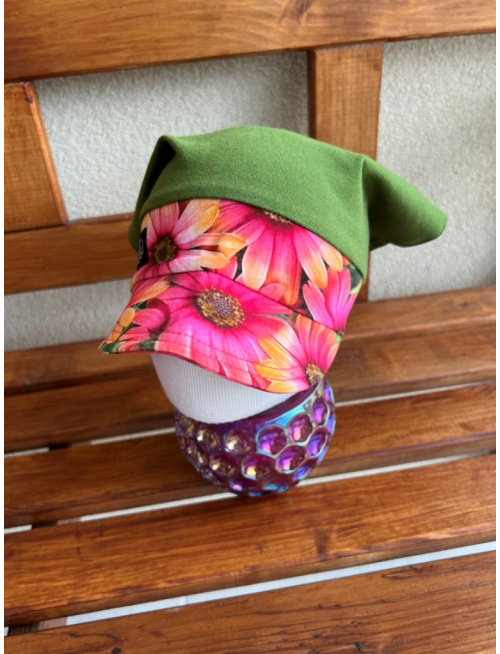 Úpletová šatka LORY - so šiltom - na pevno - kombinovaná