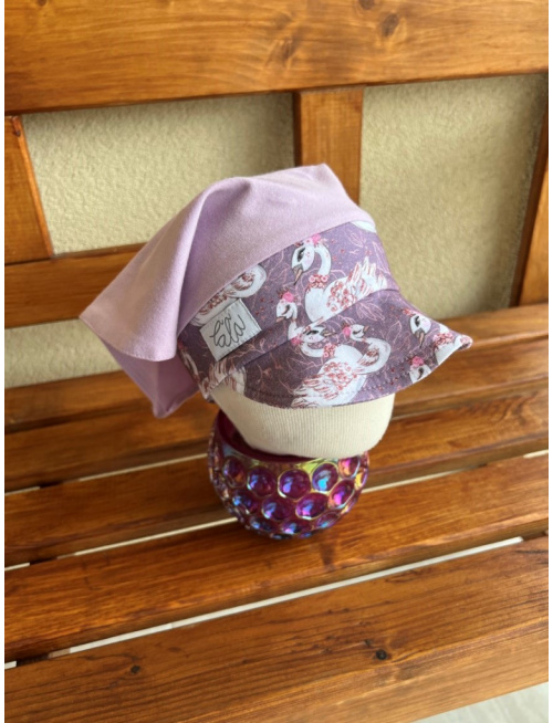 Úpletová šatka LORY so šiltom - na pevno - kombinovaná