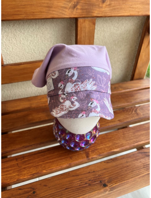 Úpletová šatka LORY so šiltom - na pevno - kombinovaná