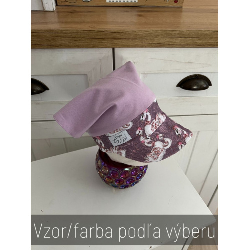Úpletová šatka LORY so šiltom - na pevno - kombinovaná