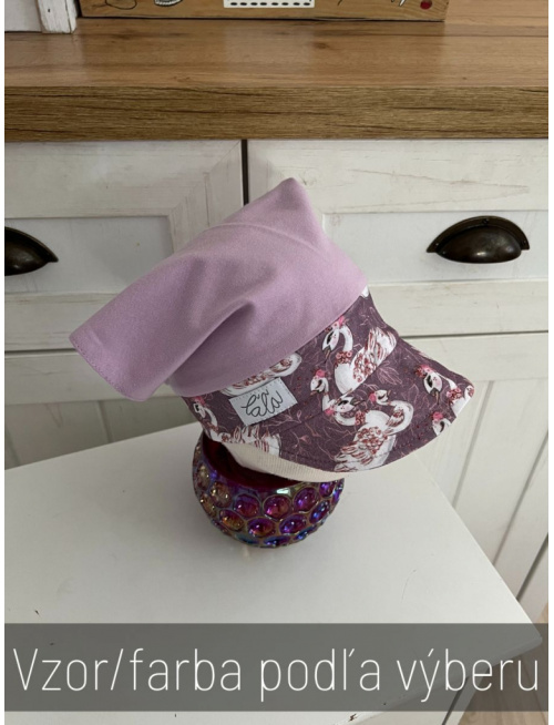 Úpletová šatka LORY so šiltom - na pevno - kombinovaná