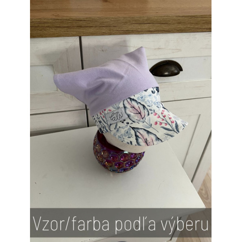Úpletová šatka LORY so šiltom - na pevno - kombinovaná