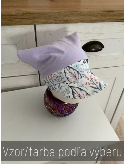 Úpletová šatka LORY so šiltom - na pevno - kombinovaná