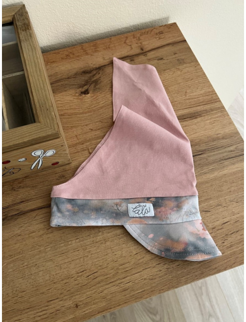 Úpletová šatka LORY so šiltom - na pevno - kombinovaná