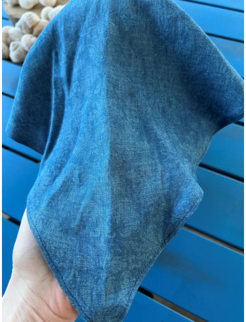 Riflová šatka SUMMER so šiltom - na viazanie - 100% pevná bavlna