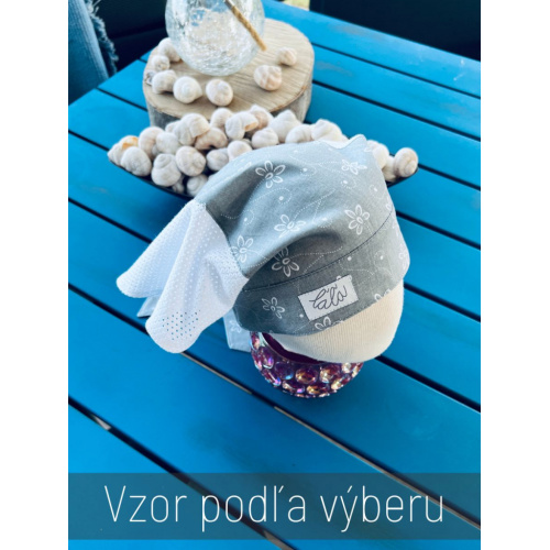 Biela dierková šatka ZOJA bez šiltu - na viazanie
