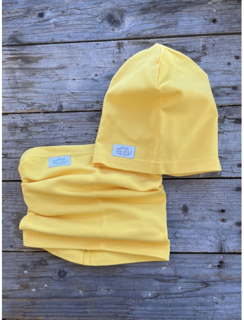 Šmolko čiapka + tunel (jednofarebný set) - žltá