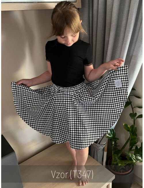 Tepláková kruhová sukňa - vzorovaná