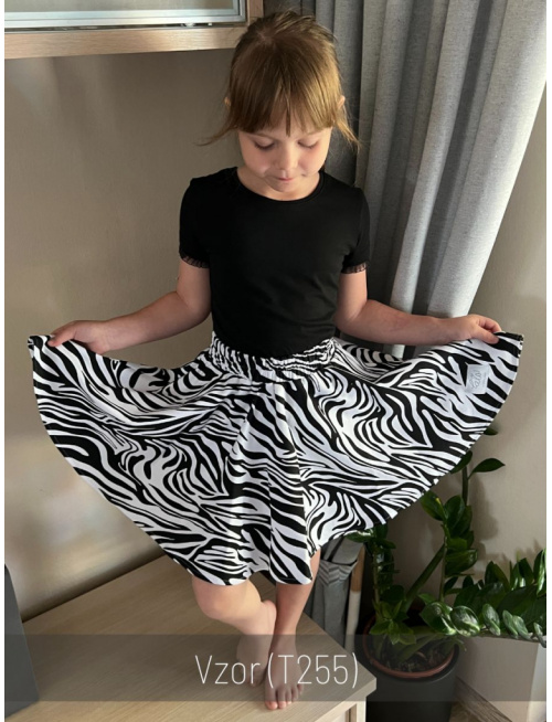 Tepláková kruhová sukňa - vzorovaná